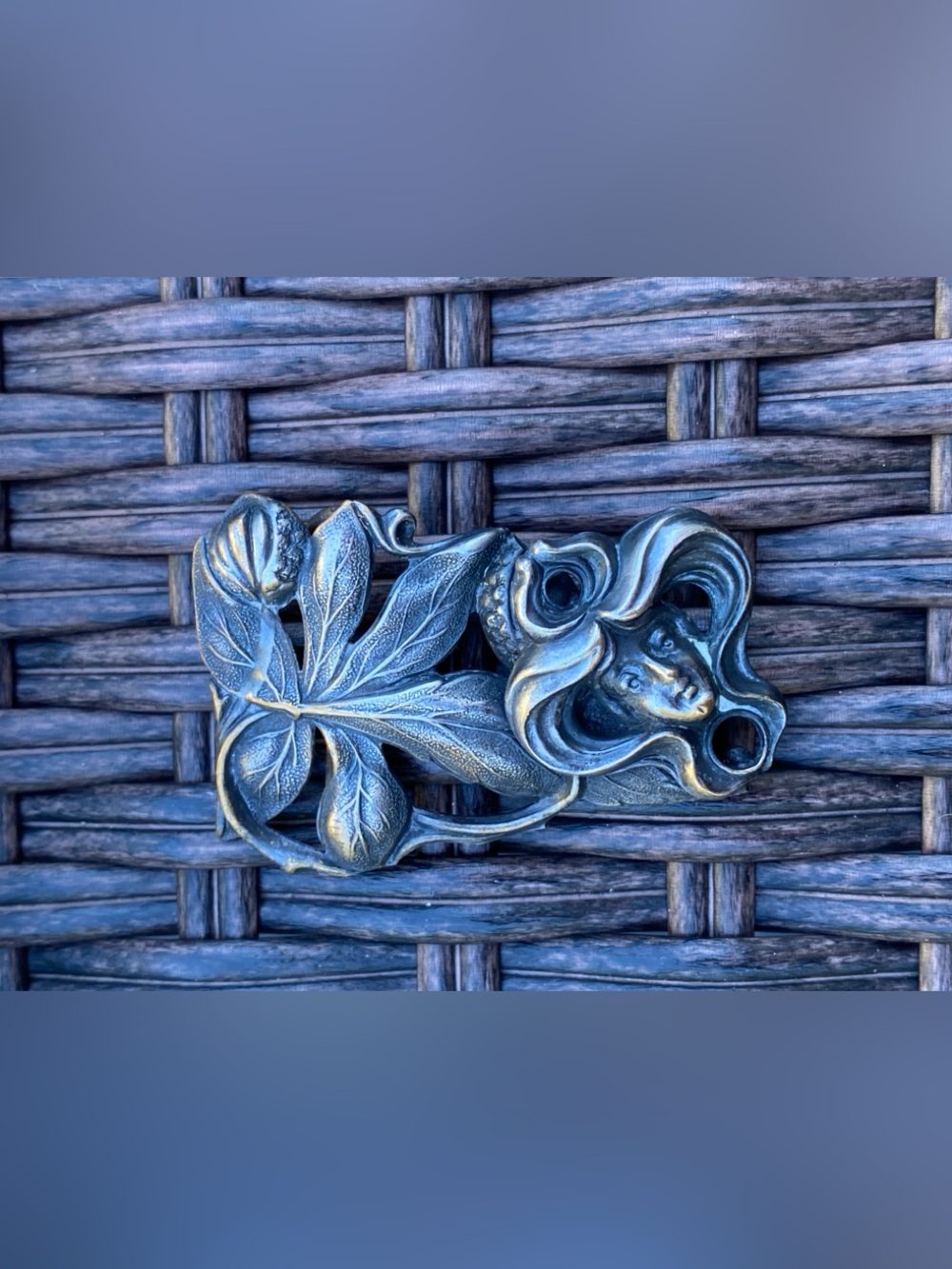 Vintage art nouveau lady belt buckle